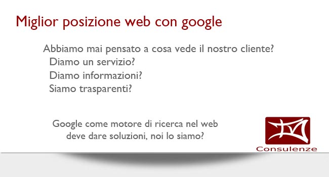 Miglior posizione web con google