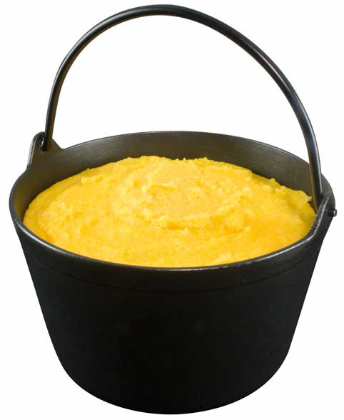 la polenta, piatto tipico del nord adatto ad abbinarsi a formaggi, secondi piatti, antipasti di affettato, funghi e sopressa (tipo di salame)