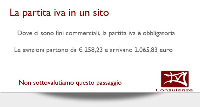 la partita iva in un sito, obbligatoria se commerciale