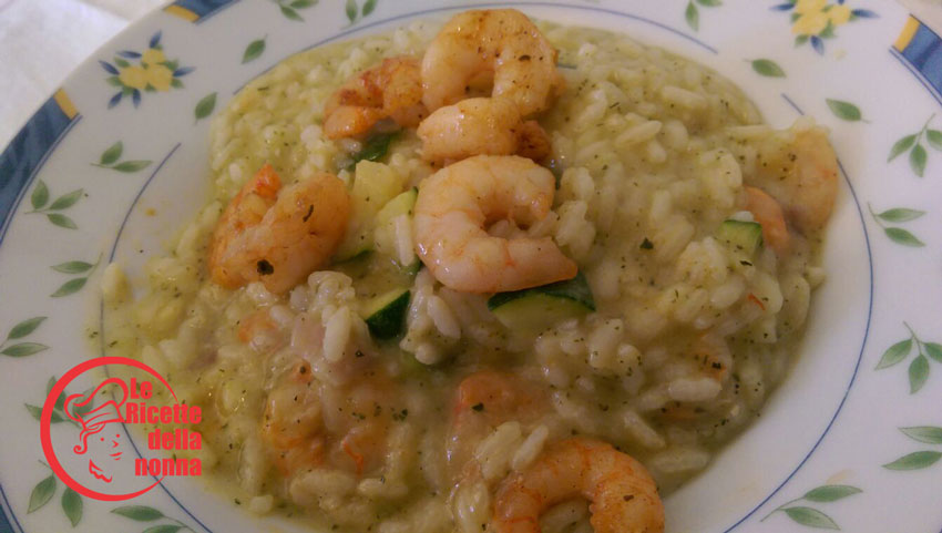 Risotto zucchine e gamberetti